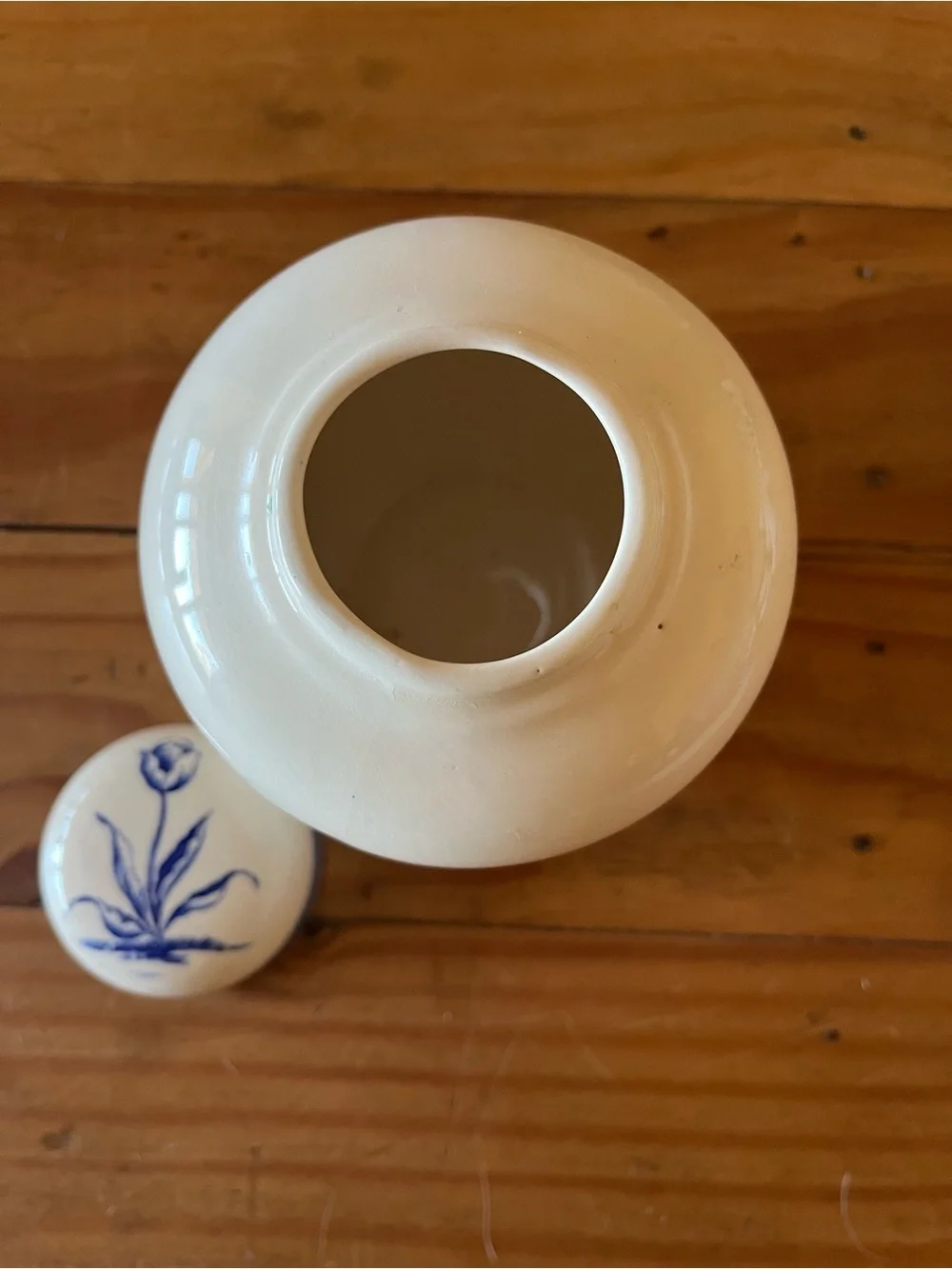 Vintage Hand Painted Windmill Jar w/Lid